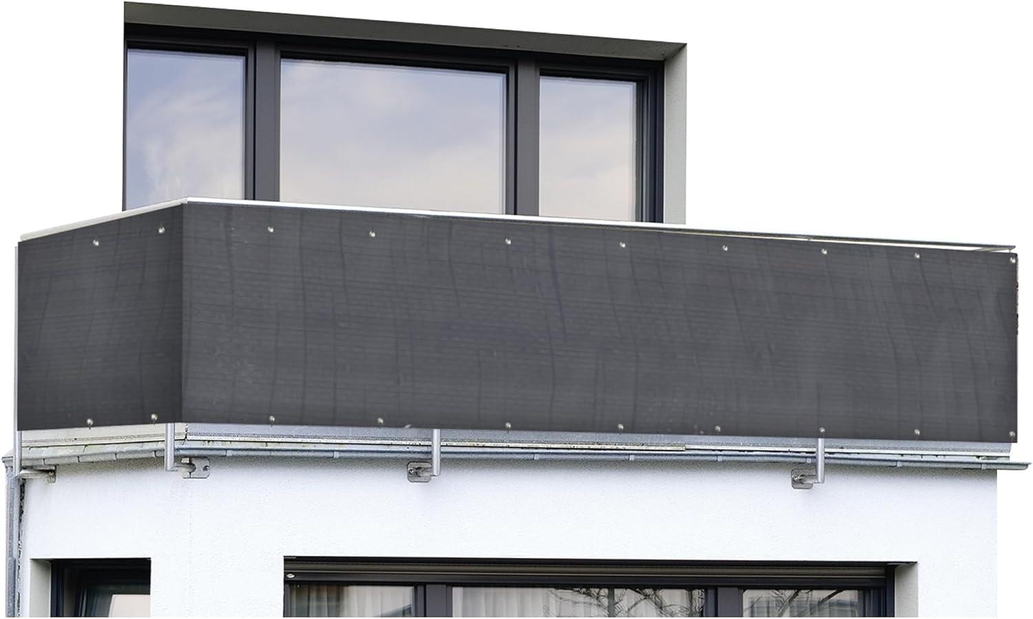 Maximex Balkon-Sichtschutz ANTHRAZIT Uni, Glasfaserverstärkte Balkonsichtschutzfolie, UV- und witterungsbeständig, Zuschneidbar, 5 m x 85 cm Bild 1
