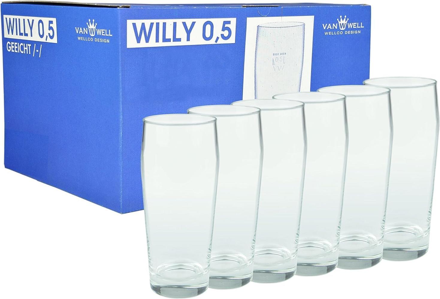 6er Set Bierglas Willibecher 0,5l geeicht Glas Biergläser Tumbler perfekt geeignet für Gastronomie Bild 1