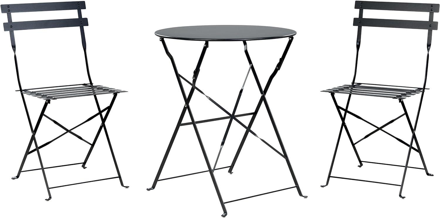 Bistro Set Metall Schwarz FIORI Bild 1