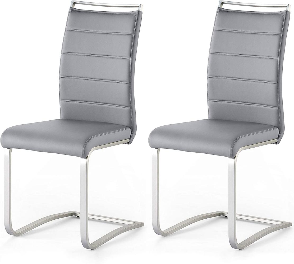 Robas Lund Esszimmerstühle 2er Set Schwingstuhl Grau, Esszimmerstuhl Stuhl Pescara Bild 1