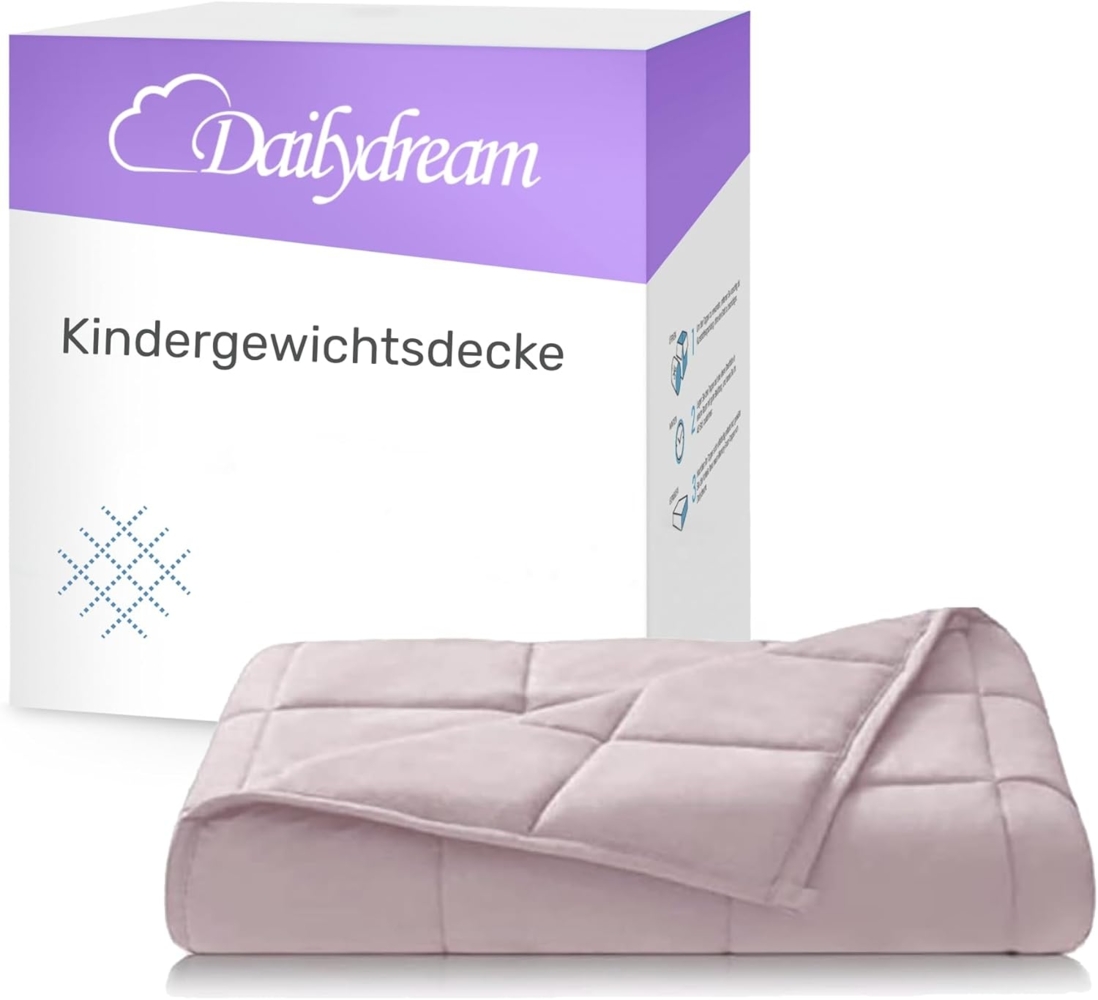 Dailydream Gewichtsdecke Kinder Therapie-Bettdecke, 3,2Kg, 104x150cm, kuschelig rosa Bild 1