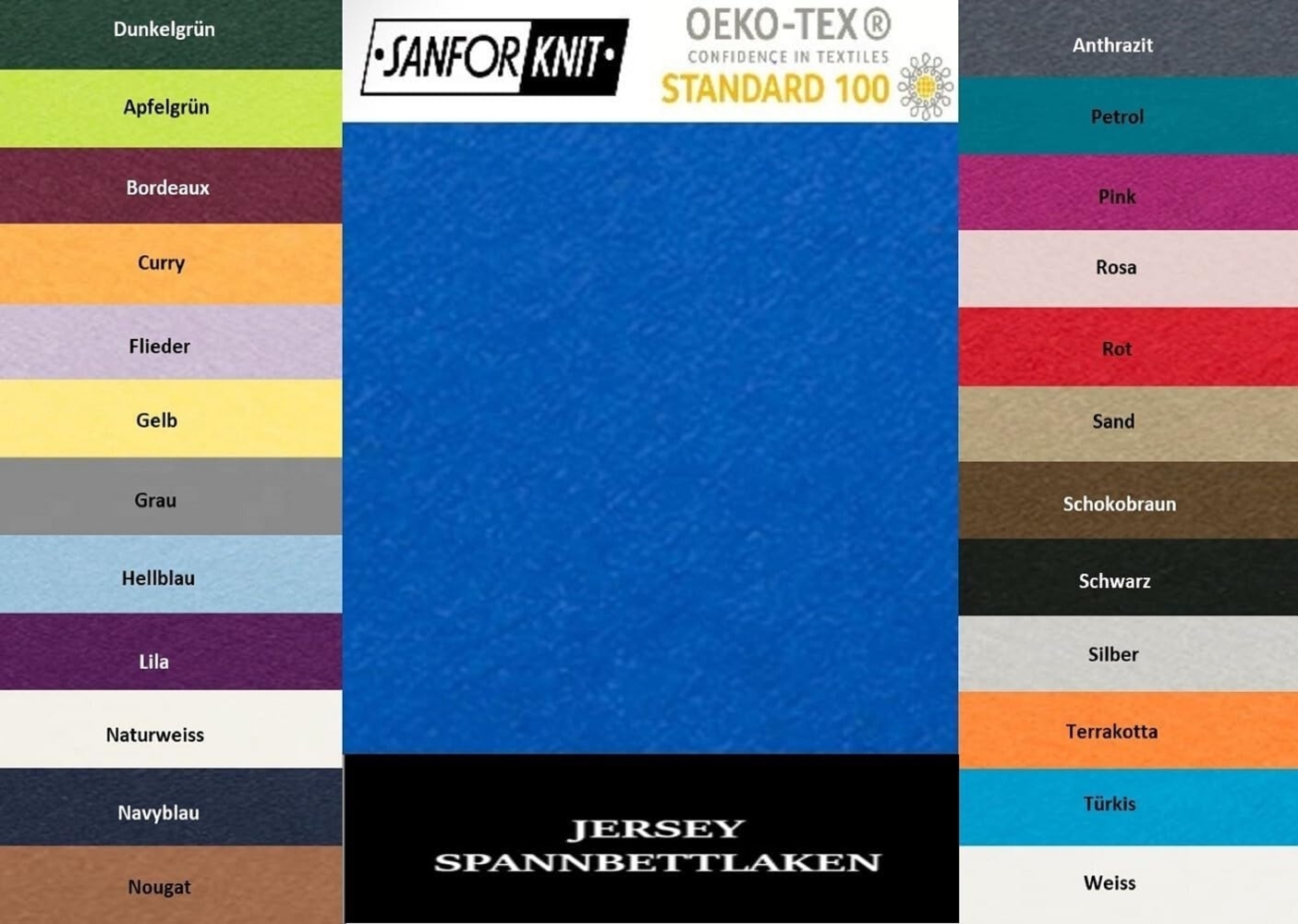 Jersey Spannbettlaken 90 - 100 x 200 cm Royalblau Bild 1