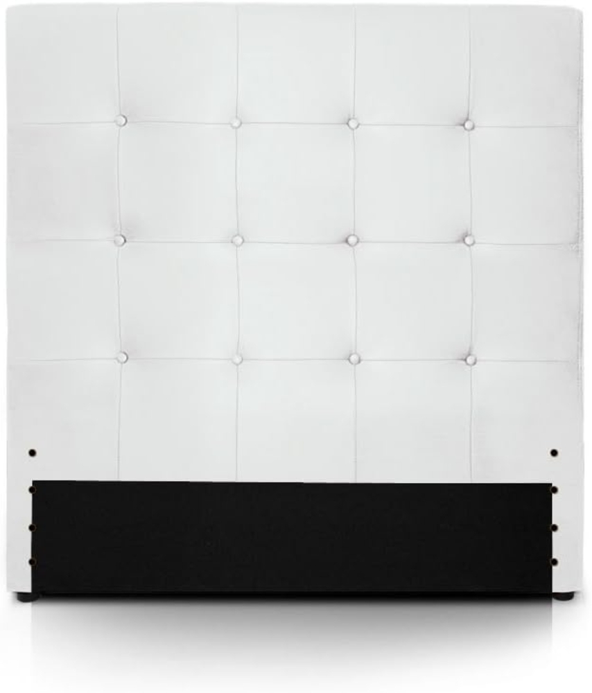 Menzzo Luxor Kopfteil Bett 90cm mit Kunstlederbezug Weiß Bild 1