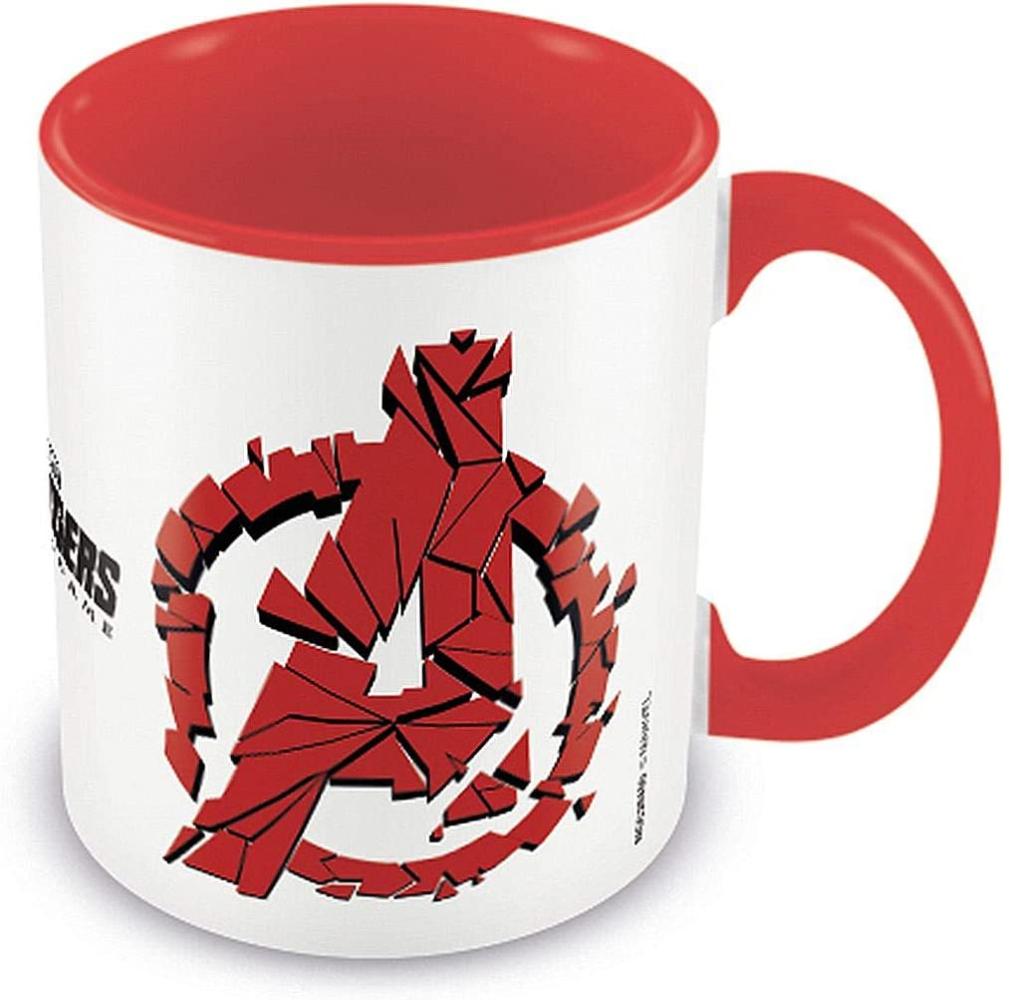 Close Up Marvel Avengers: Endgame Tasse Shattered Logo weiß,rot, Bedruckt, aus Keramik, Fassungsvermögen ca. 315 ml. Bild 1