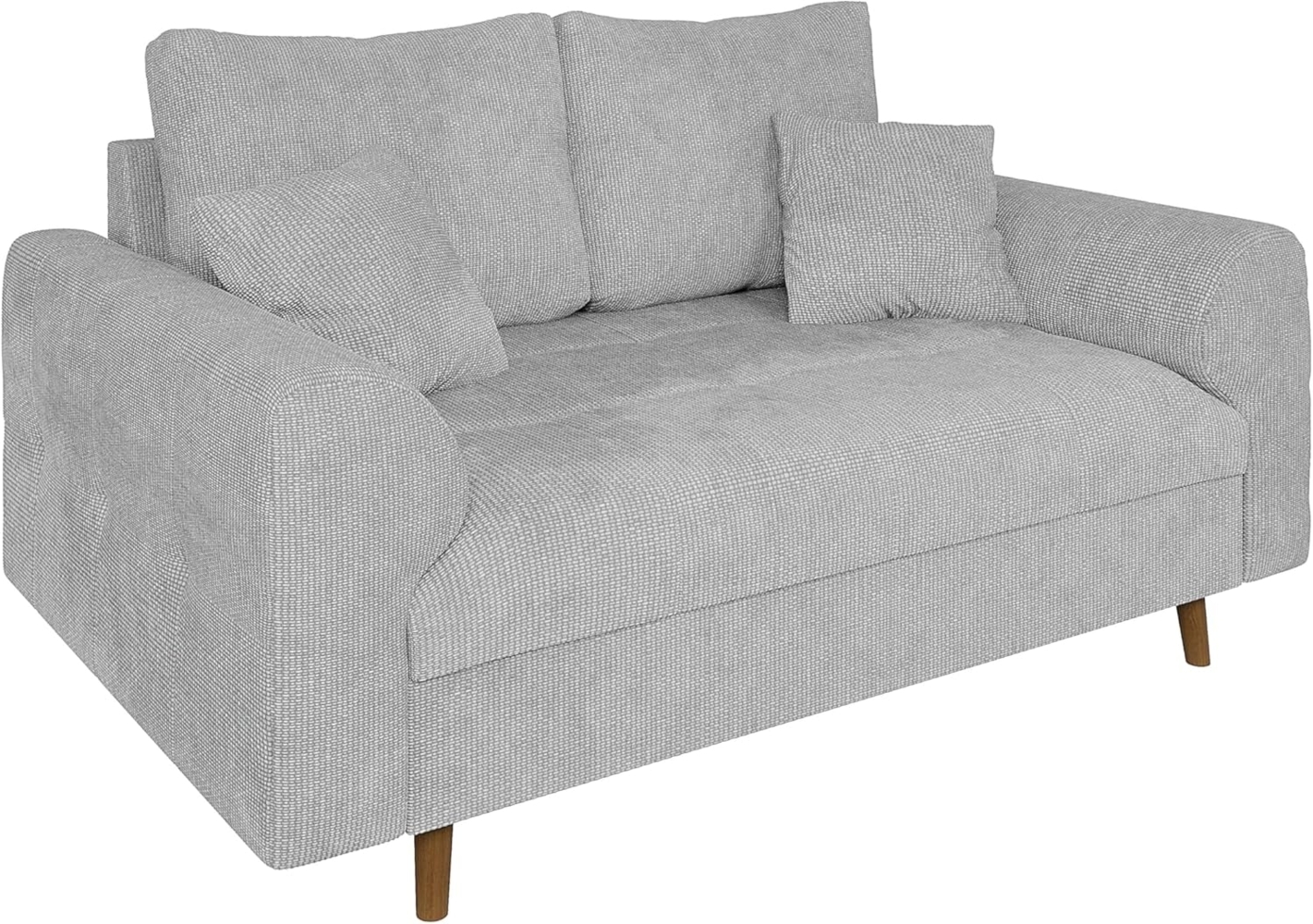 S-Style Möbel 2-Sitzer Sofa Kristian mit Braun Holzfüßen aus Chenille-Stoff, mit Wellenfederung Bild 1