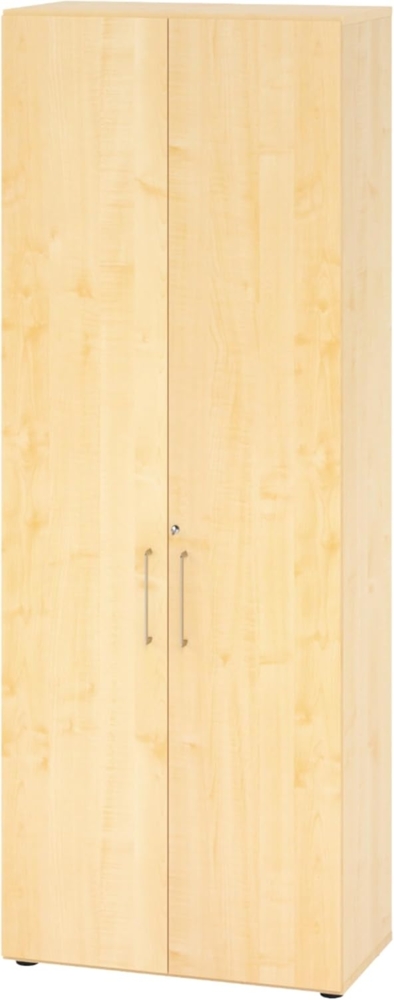 bümö® smart Aktenschrank abschließbar aus Holz | Büroschrank für Aktenordner | Büro Schrank System für Ordner | Flügeltürenschrank inkl. Einlegeböden (Ahorn, 6 Ordnerhöhen) Bild 1