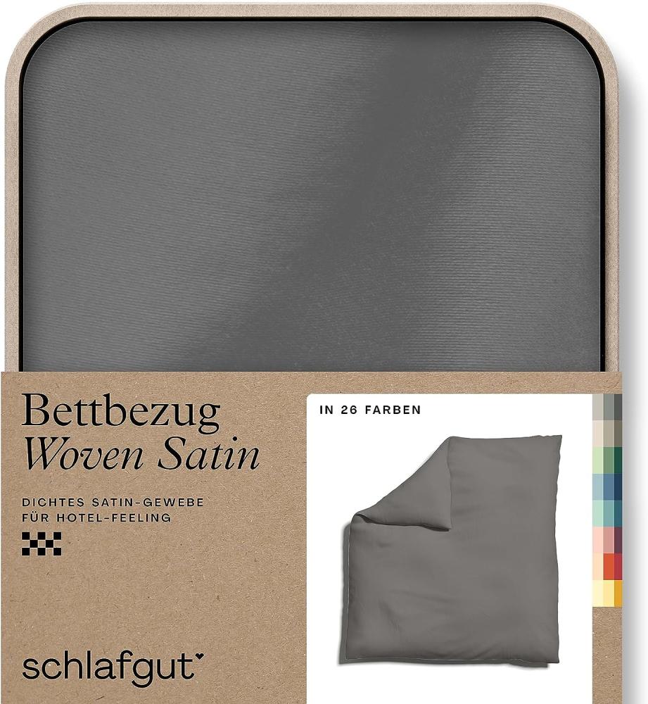 Schlafgut Woven Satin Bettwäsche|Bettbezug einzeln 200x200 cm| grey-mid Bild 1