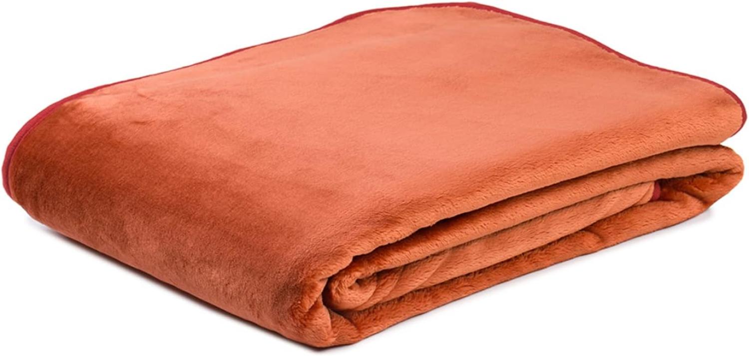 Gözze - Premium Cashmere-Feeling Wohn- und Kuscheldecke, 500 g/m², 220 x 240 cm - Zimt Bild 1