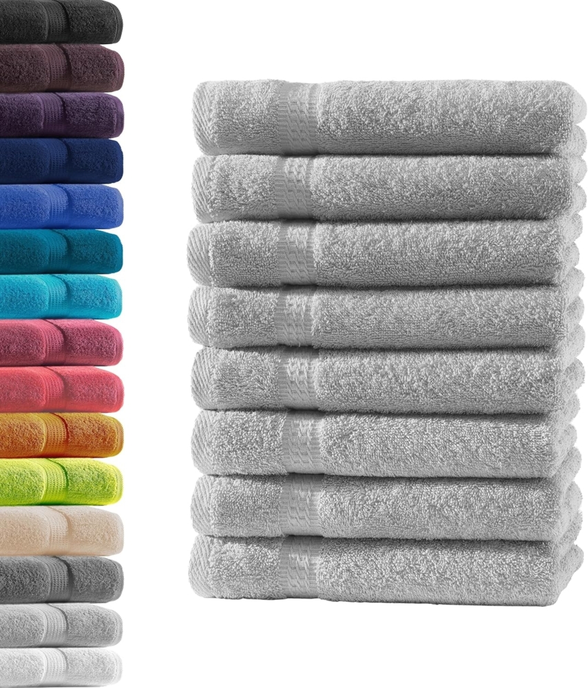 Hometex Premium Textiles Handtuch in Premium Qualität 500 g/m², Feinster Frottier-Stoff 100% Baumwolle, 8x Gästetuch, Kuschelig weich, saugfähig, Extra schwere, flauschige Hotel-Qualität Bild 1