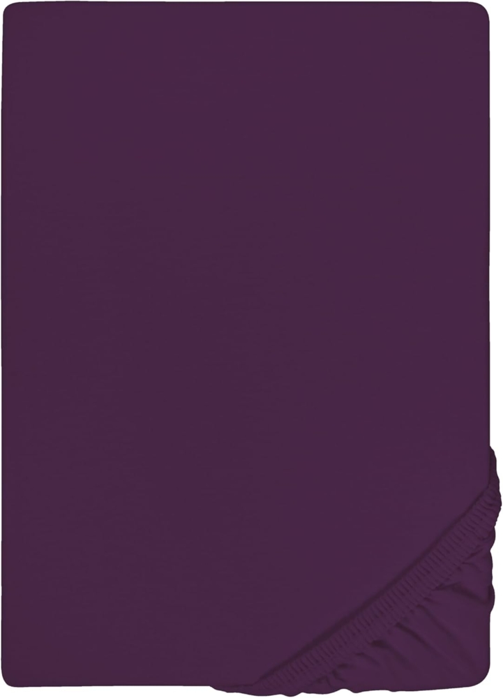 biberna Feinjersey-Spannbetttuch 0077144, dunkel violett, 1x 140x200 cm - 160x200 cm Bild 1