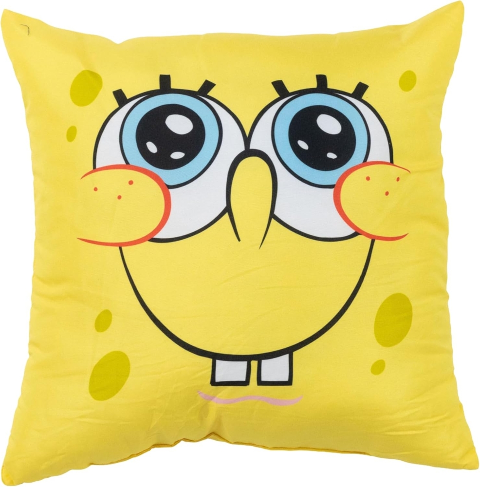 United Labels® Dekokissen Spongebob Schwammkopf Kissen Plüsch Zierkissen Kopfkissen 40x40 cm Bild 1