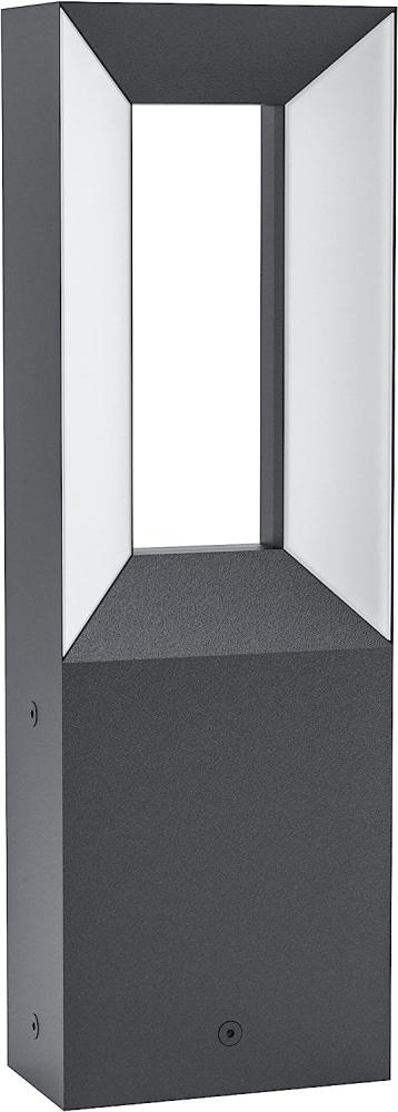 Eglo 98727 LED Sockelleuchte RIFORANO Aluguss schwarz / Kunststoff weiß LxBxH:11,0 x 6,0 x 34 cm - IP44 - 2X5W - 3000K Bild 1