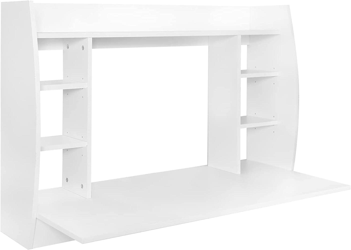 ML-DESIGN Schreibtisch Wanschreibtisch mit Regalelement und geräumigen Fächern für PC, Bürotisch Computertisch Wandschrank Wandtisch Arbeitstisch 110 x 75 x 48 c Bild 1