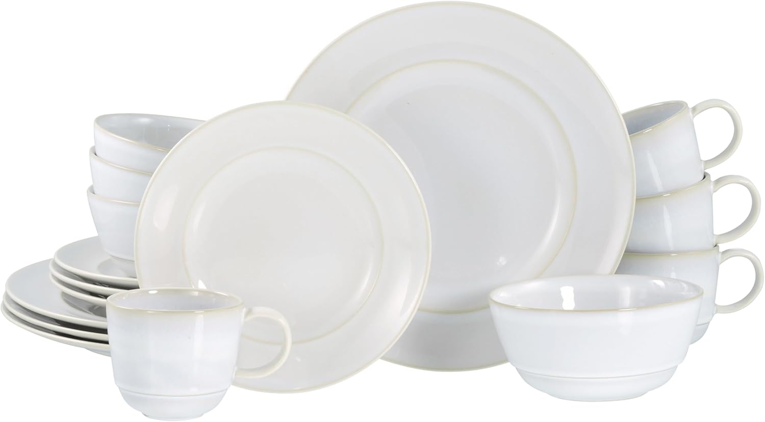 CreaTable Kombiservice Antique offwhite für 4 Personen, Steinzeug, sand (1 Set, 16-teilig) Bild 1