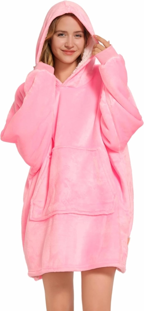 Deckenpullover Pullover Decke Kuscheldecke Oversize Unisex Rosa Bild 1