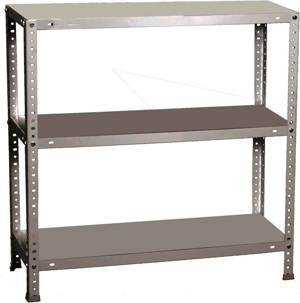 Simonrack Schwerlastregal, Lagerregal, 90 x 80 x 40 Metallregal, Kellerregal, Biegestelle 100 kg, 3 Fachböden, Grau - Comfort Bild 1