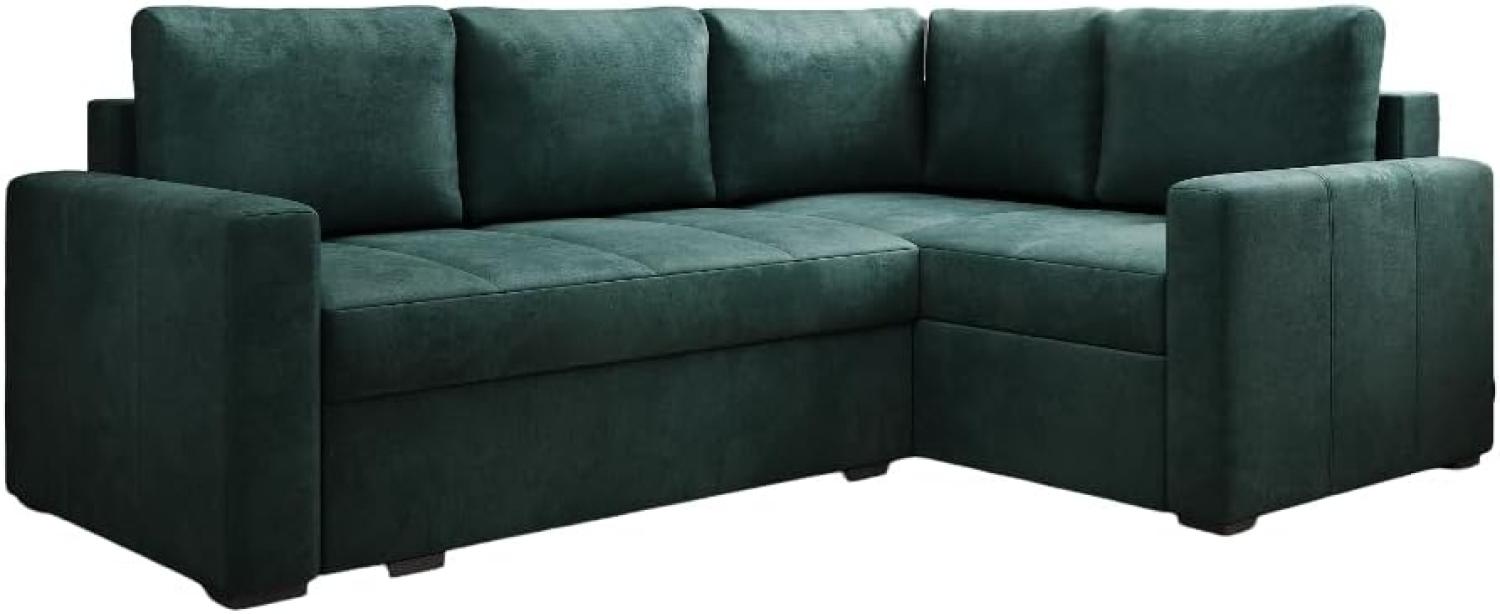 Designer Sofa Cortino mit Schlaffunktion und Stauraum Samt Grün Rechts Bild 1