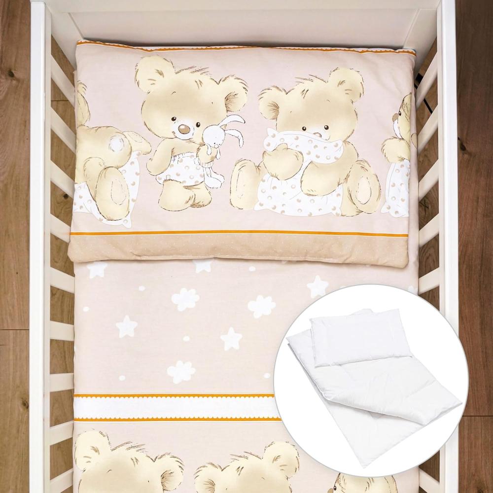 Baby Comfort 4-teiliges Bettwäsche für Kinder 135x100 cm Steppdecke und Kissen, Bettbezug und Kissenbezug - (Muster 24) Bild 1