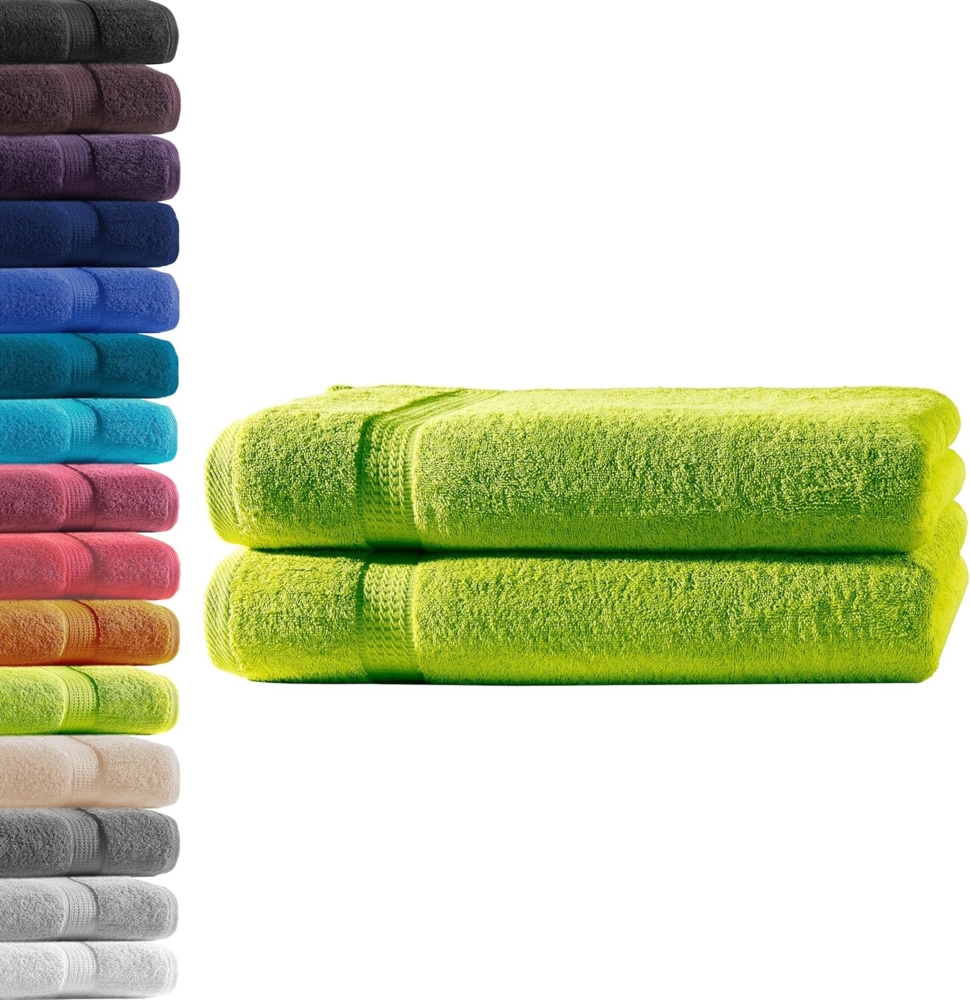 Hometex Premium Textiles Handtuch in Premium Qualität 500 g/m², Feinster Frottier-Stoff 100% Baumwolle, 2x Duschtuch, Kuschelig weich, saugfähig, Extra schwere, flauschige Hotel-Qualität Bild 1