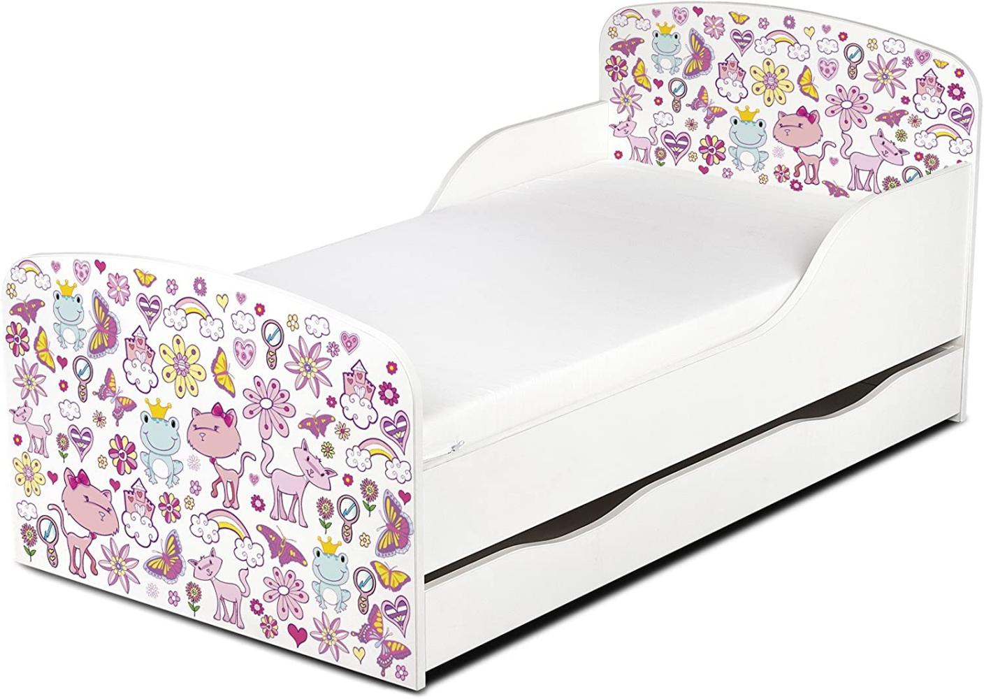 Leomark 'Prinzessin Träume' Kinderbett 140x70 mit Schublade und Matratze weiß Bild 1