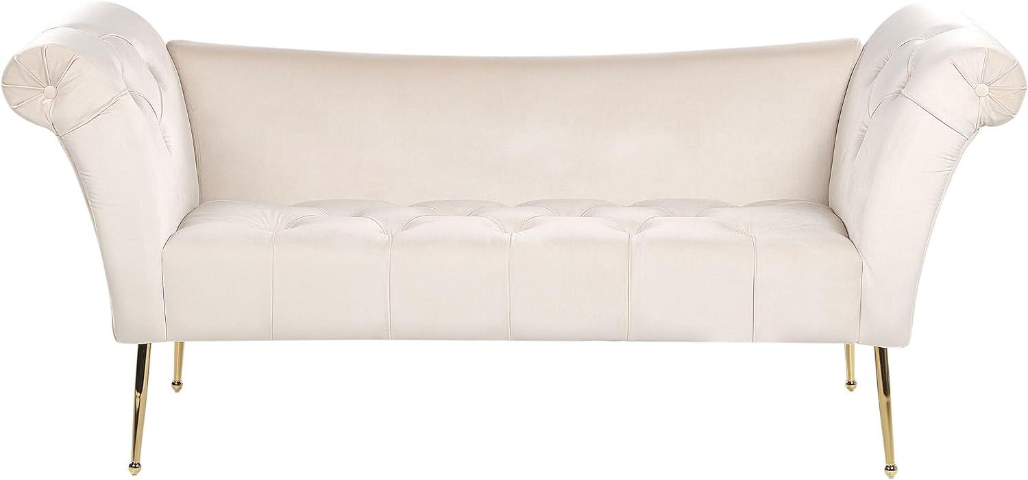 Chaiselongue Samtstoff creme gold NANTILLY Bild 1