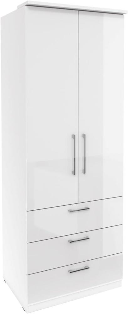 Kleiderschrank "Optima" Drehtürenschrank 80 cm weiß Hochglanz 2-Türig Bild 1