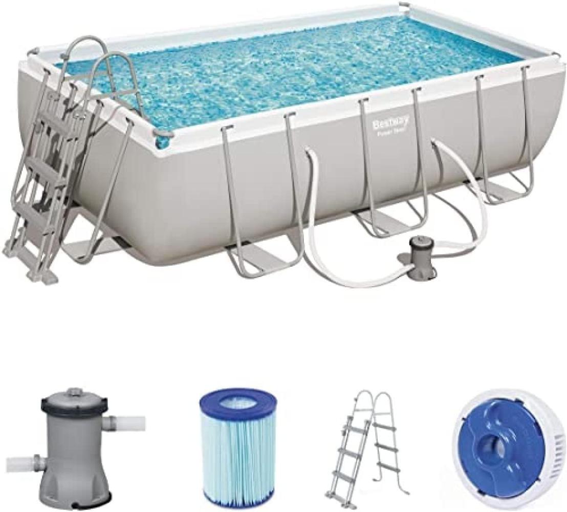 Bestway Frame Pool mit Filterpumpe Leiter Swimmingpool Set 404x201x100cm Bild 1