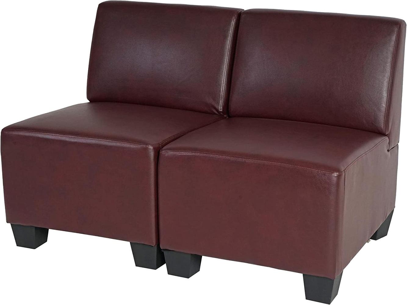 Modular 2-Sitzer Sofa Couch Lyon, Kunstleder ~ rot-braun, ohne Armlehnen Bild 1