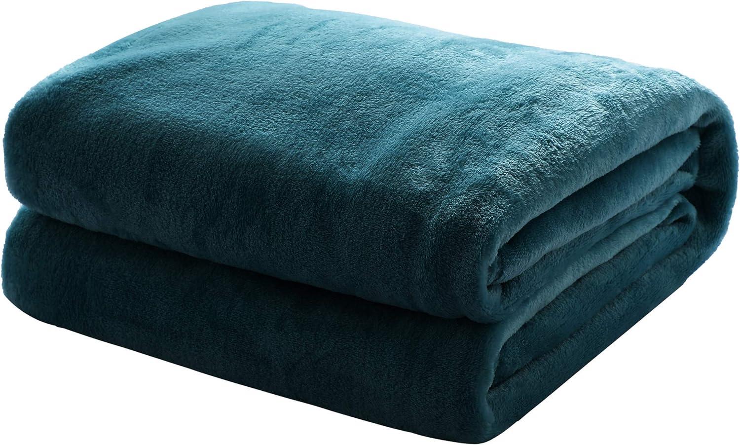 Mixibaby Kuscheldecke Flauschige extra weich & warm Wohndecke Flanell Fleecedecke, Falten beständig/Anti-verfärben als Sofadecke oder Bettüberwurf, Größe:150x200 cm, Farbe:Dunkelgrün Bild 1