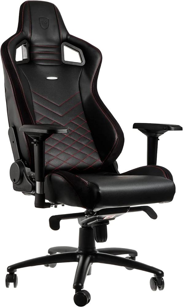 noblechairs Epic Gaming Stuhl - Bürostuhl - Schreibtischstuhl - PU-Kunstleder - Inklusive Kissen - Schwarz/Rot Bild 1