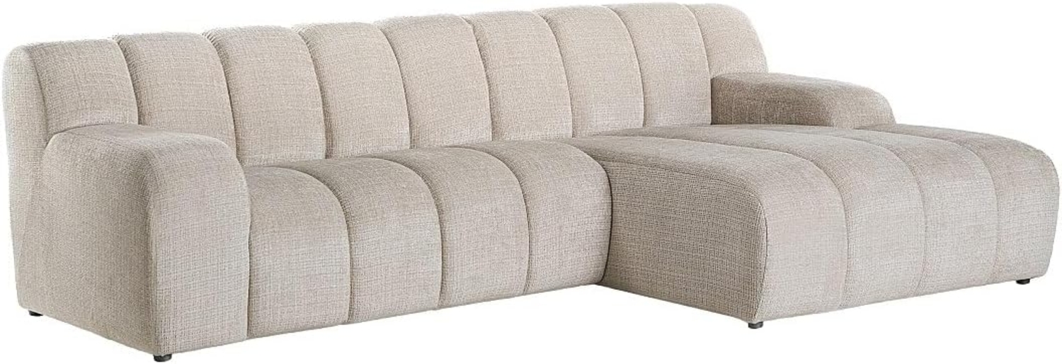 Vente-unique - Ecksofa - Ecke rechts - Chenille Stoff Beige - BELADON Bild 1