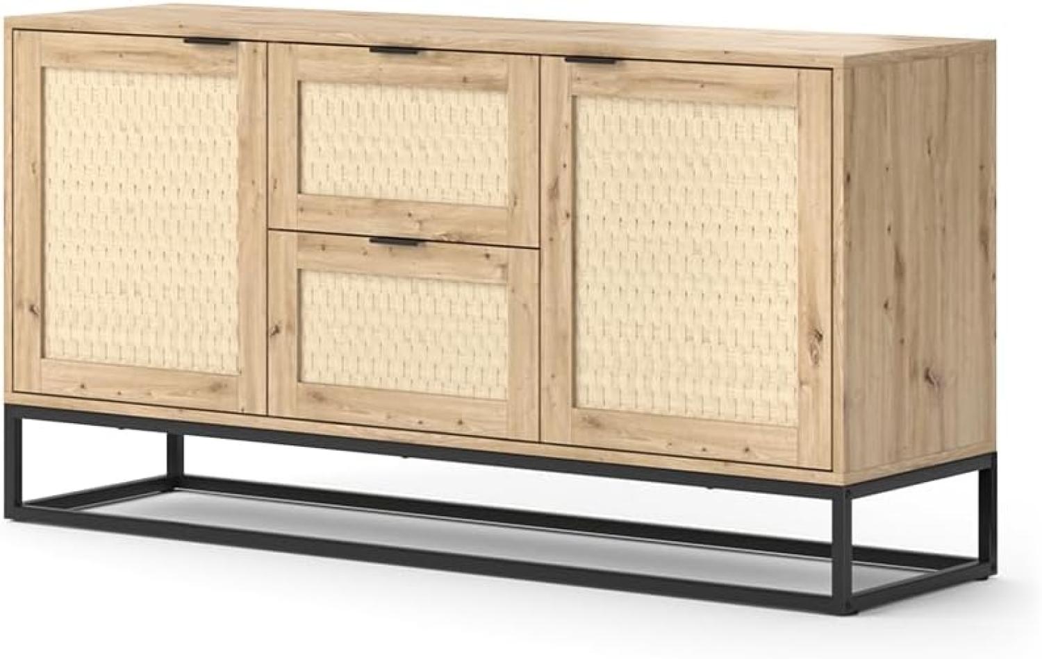 Vicco Sideboard Natal Eiche 140 x 72 cm 2 Türen 2 Schubladen Bild 1