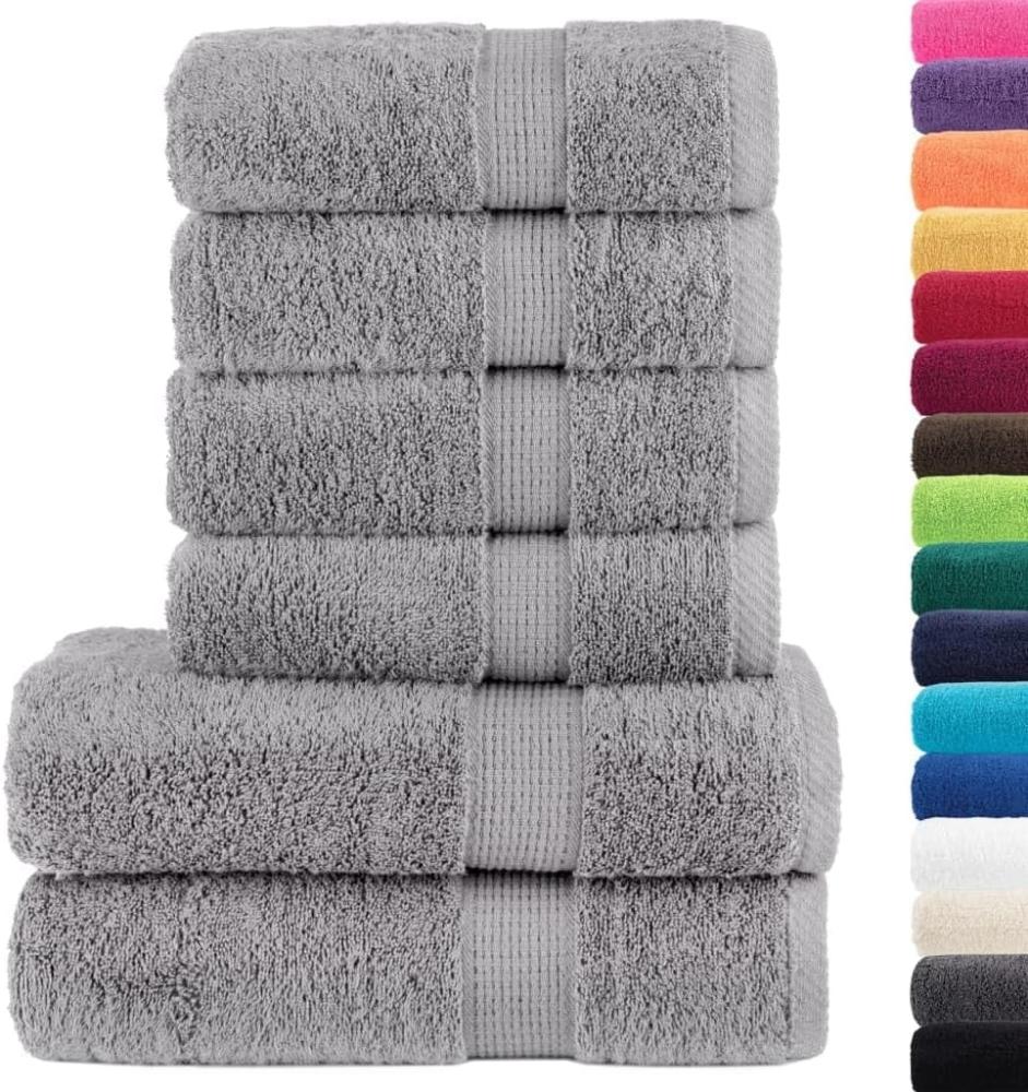 vidaXL 6 tlg. Premium-Handtuch-Set SOLUND Grau 600 g/m² 137560 Bild 1