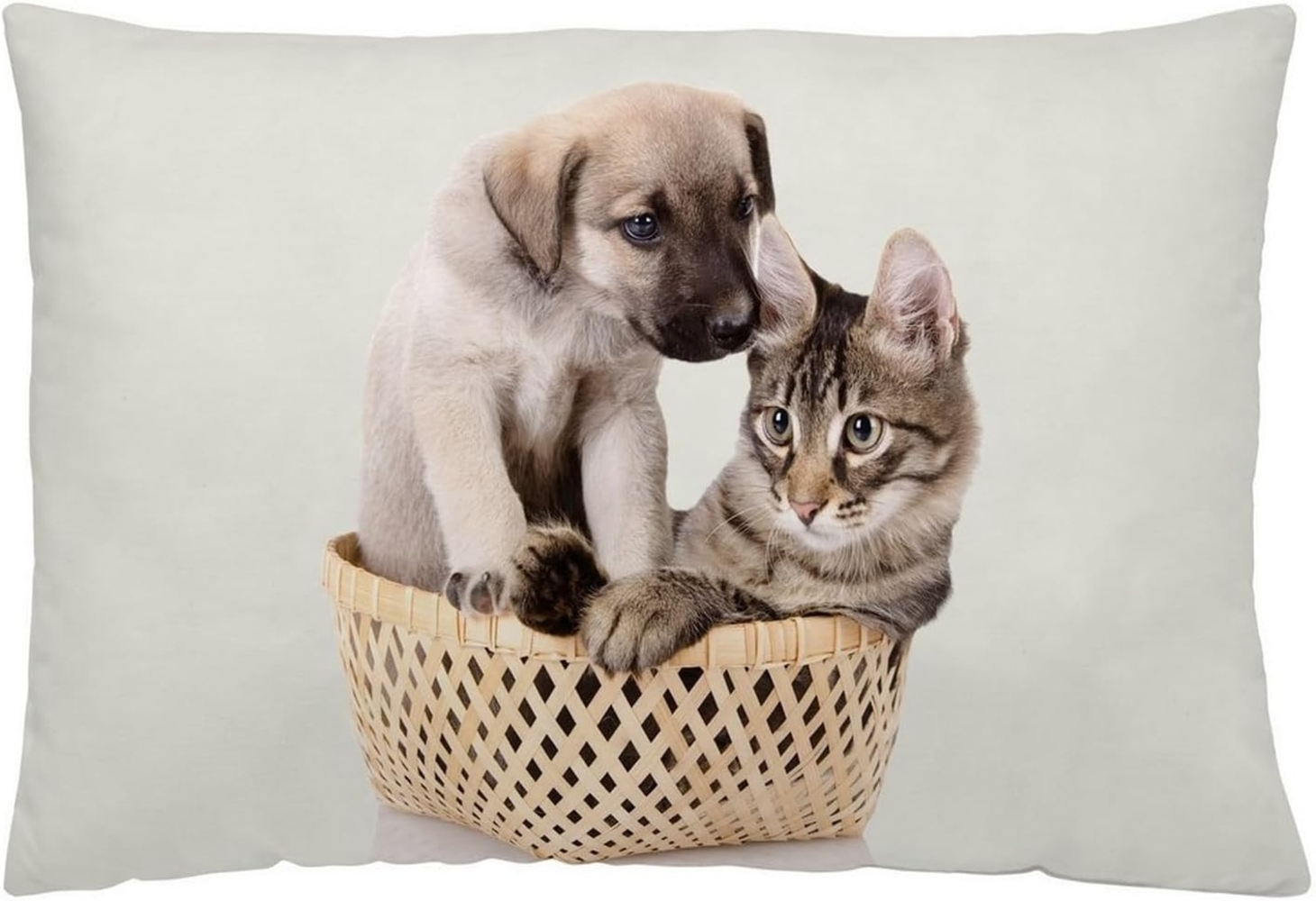 etérea Dekokissen Kissenhülle Katze und Hund Braun 40x40 cm Bild 1