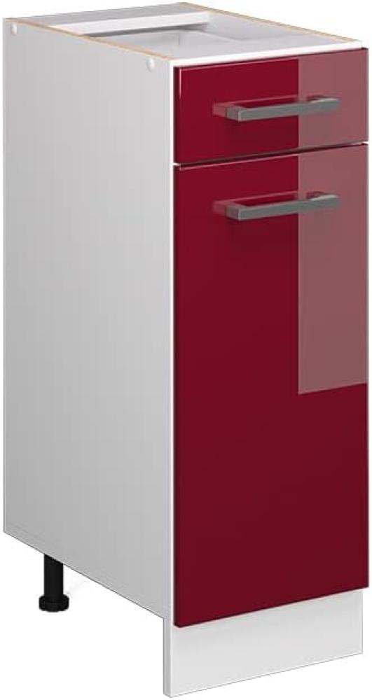 Vicco Küchenunterschrank R-Line, Bordeaux Hochglanz/Weiß, 30 cm, AP Anthrazit Bild 1