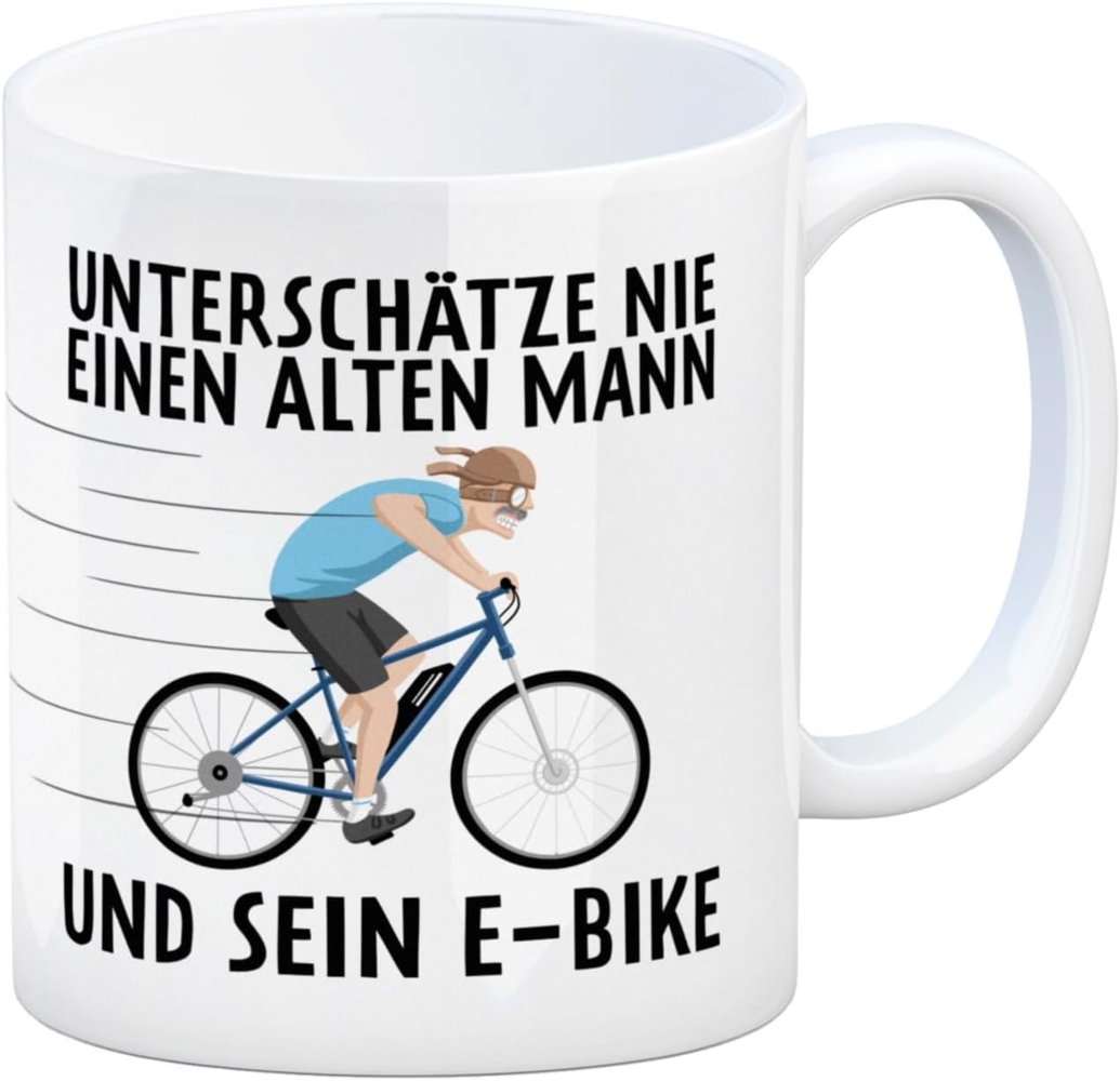 speecheese Tasse Unterschätze nie einen alten Mann und sein E-Bike Kaffeebecher Bild 1