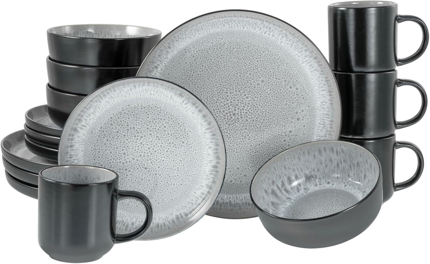 CreaTable Kombiservice Nordic Fjord, Kombiservice 16-tlg (16-tlg), 4 Personen, Steinzeug, Reaktivglasur, Scandi-Style Bild 1