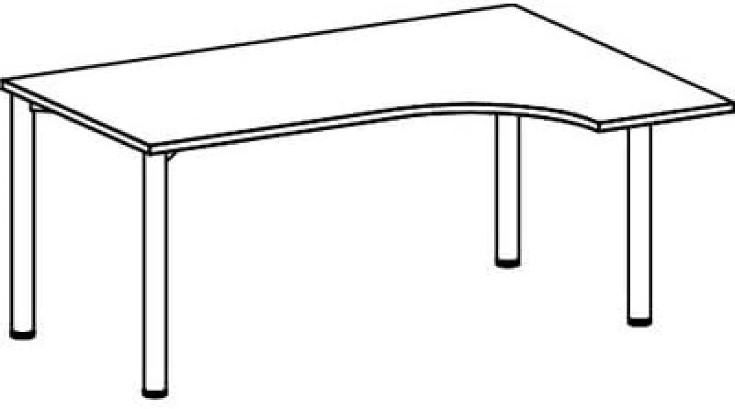 PC-Schreibtisch '4 Fuß Flex' rechts, 160x120cm, Buche / Anthrazit Bild 1