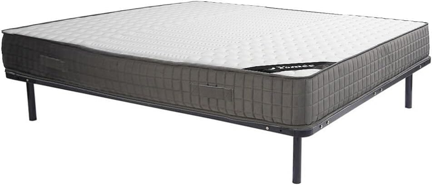 Vente-unique - Set aus Bettgestell mit Lattenrahmen + Schaumstoffmatratze - 180 x 200 cm - 11-Zonen-Memory-Schaum-Auflage - Stärke 22 cm - DANEVO von YSMÉE Bild 1