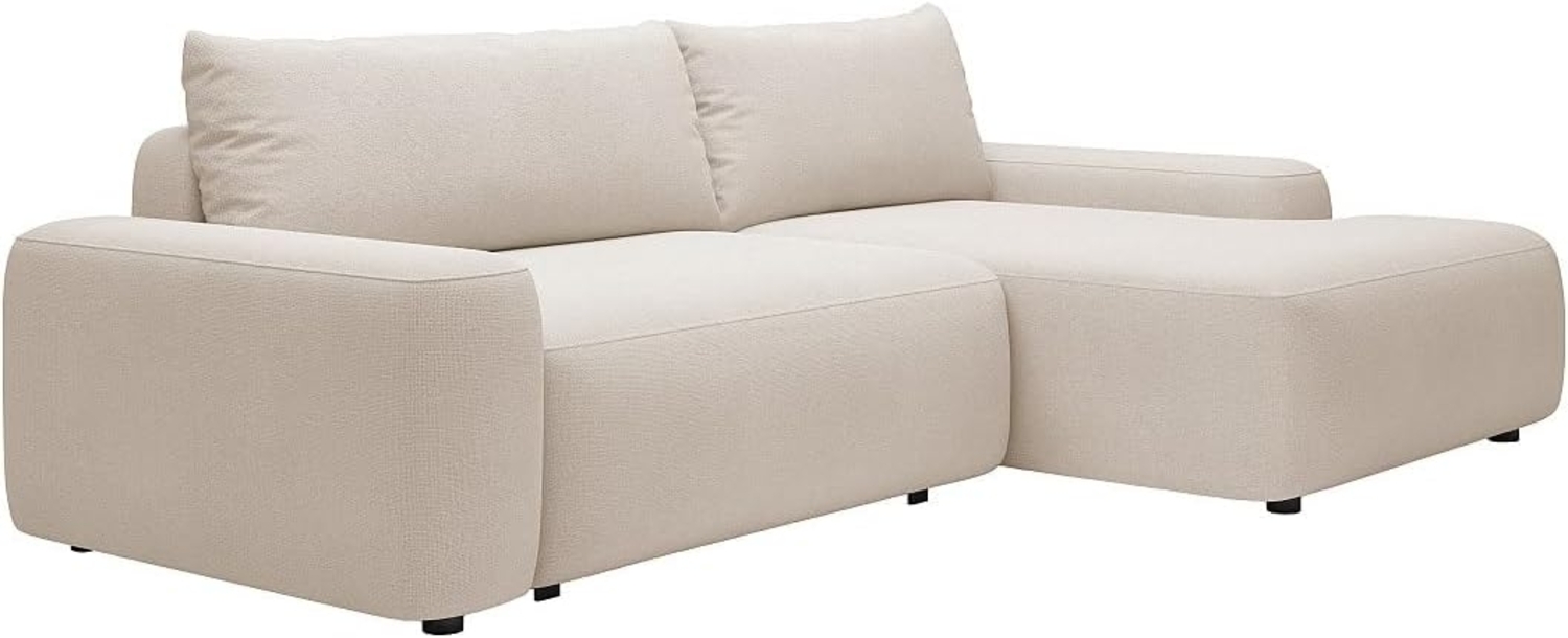 Vente-unique - Ecksofa mit Schlaffunktion - Ecke rechts - Strukturstoff - Beige - DAVISO Bild 1
