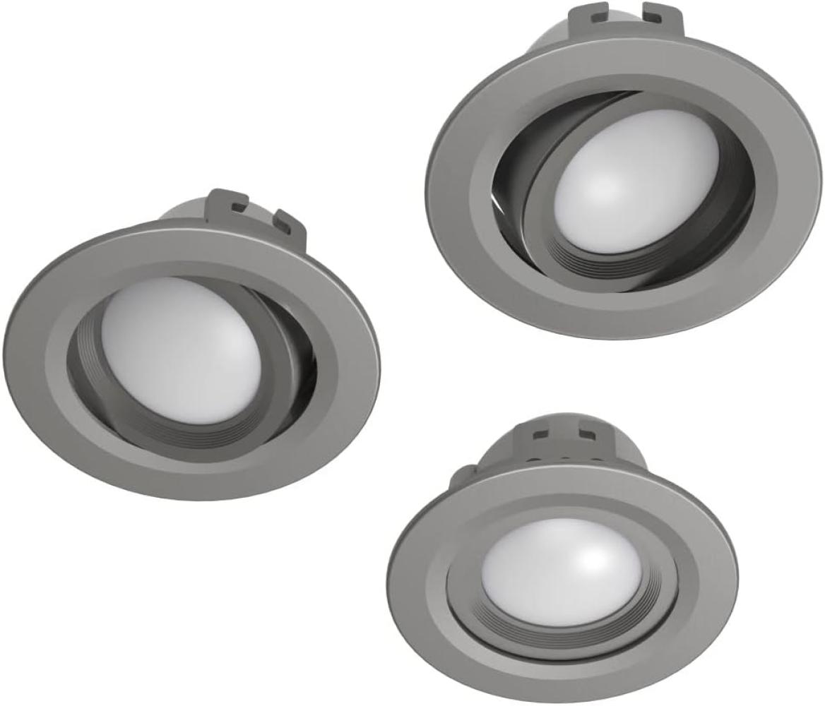 Hama WLAN LED Built-in Spotlight 5W for Voice / App Control Adjustable Set of 3 S-Nick. Bild 1