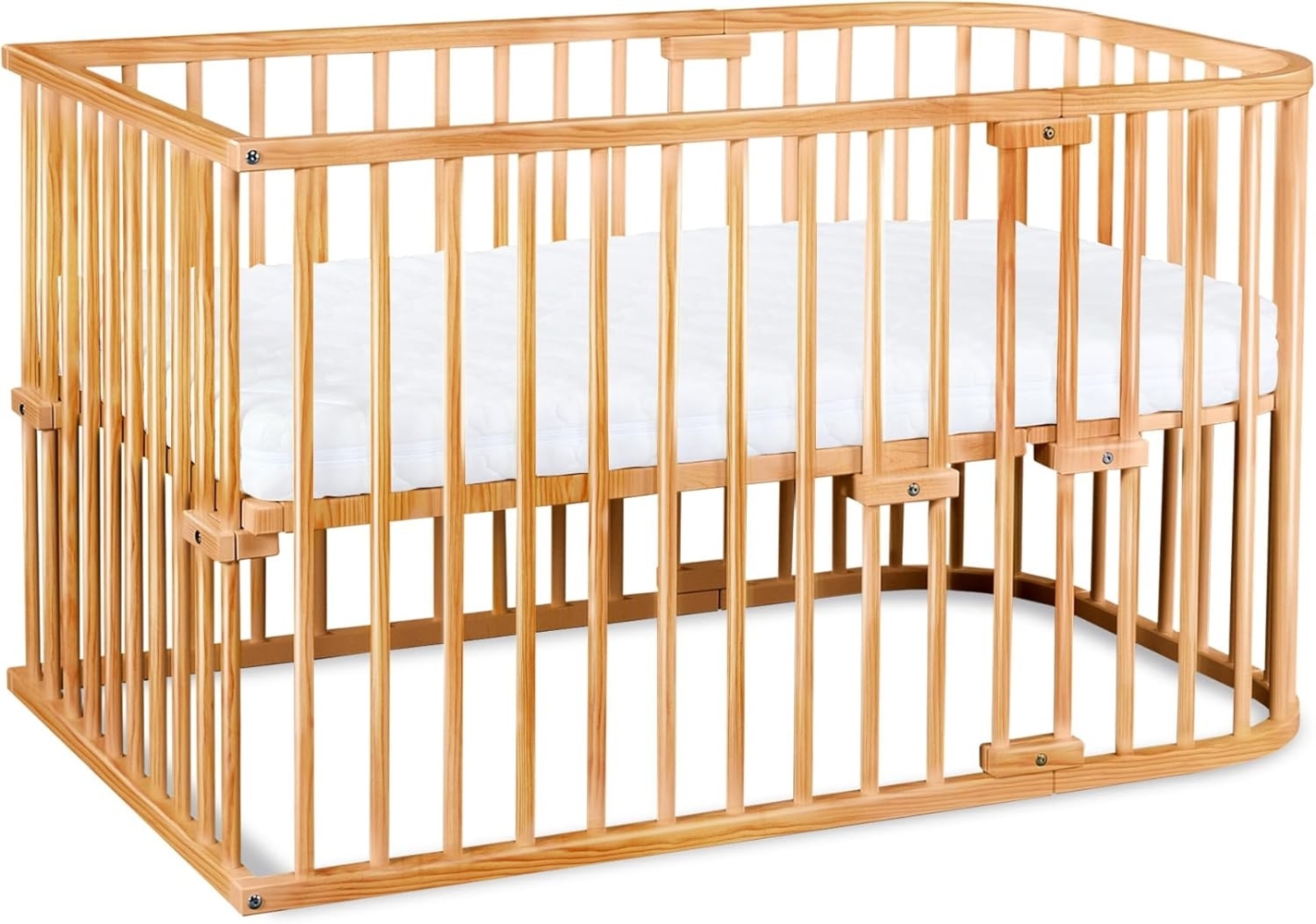 babybay Original Beistellbett aus massivem Buchenholz/kompakt & verwandelbar/Kinderbett Höhe stufenlos verstellbar/mitwachsendes Babybett (schiefergrau lackiert) / Kinderbettset Bild 1