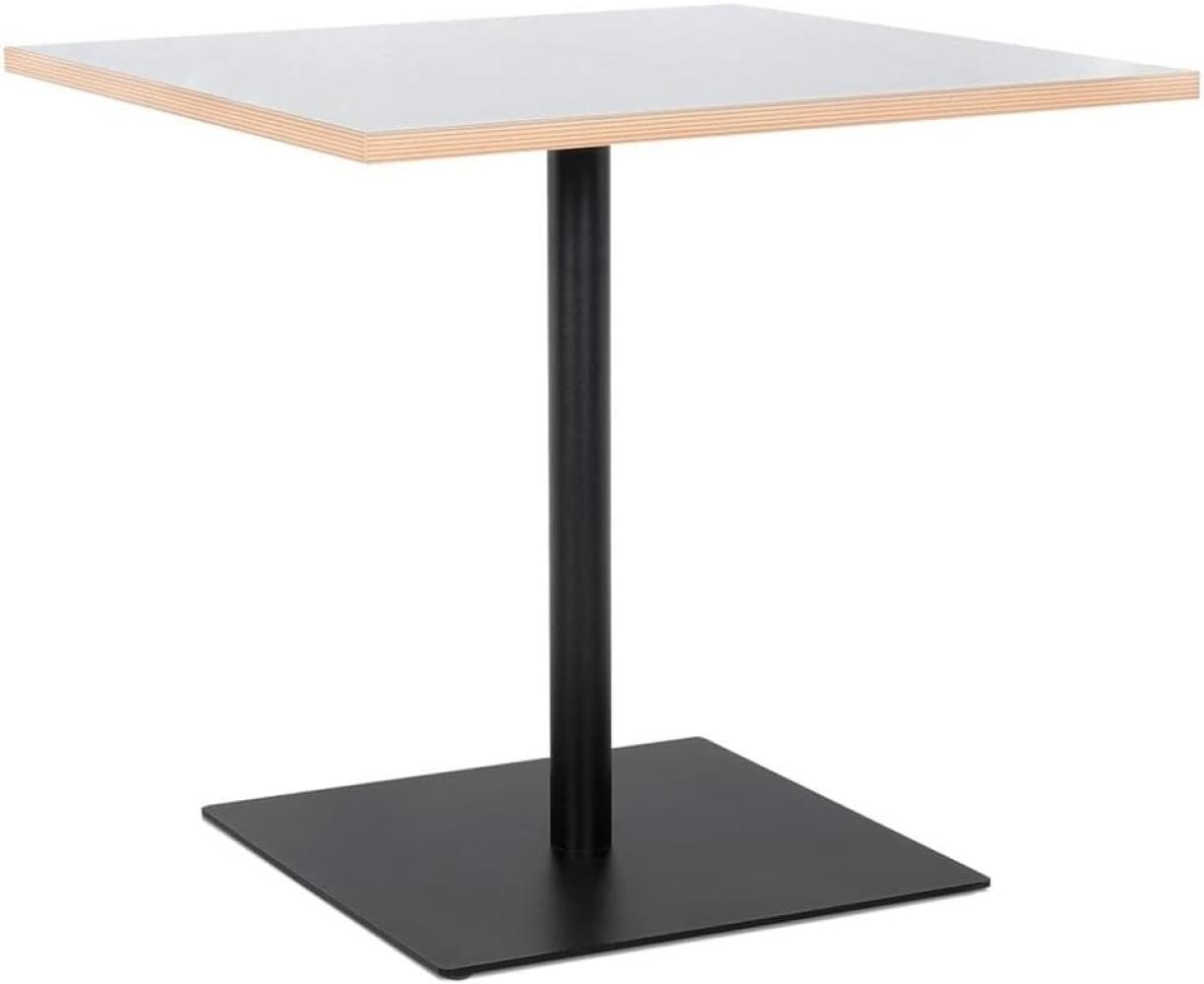 Kadima Design Quadratischer Tisch, 80 cm, Holz & Metall, Ideal für Gastronomie, Weiß-Schwarz Bild 1