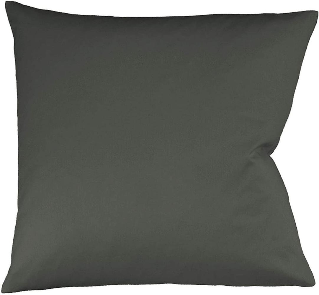 Fleuresse Interlock-Jersey-Kissenbezug uni colours anthrazit 9031 Größe 40 x 80 cm Bild 1