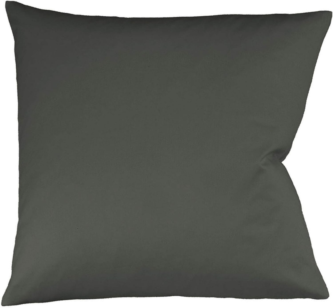 Fleuresse Interlock-Jersey-Kissenbezug uni colours anthrazit 9031 Größe 40 x 80 cm Bild 1