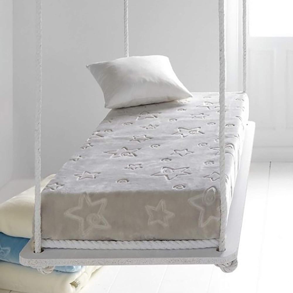 PIELSA Baby - 6627-93 | Babydecke | Neugeborenes Baby Decke | Babydecke Winter | Babydecke Monate | geprägte Babydecke | Wiege Decke | Farbe Grau | Größe 80 x 110 cm Bild 1