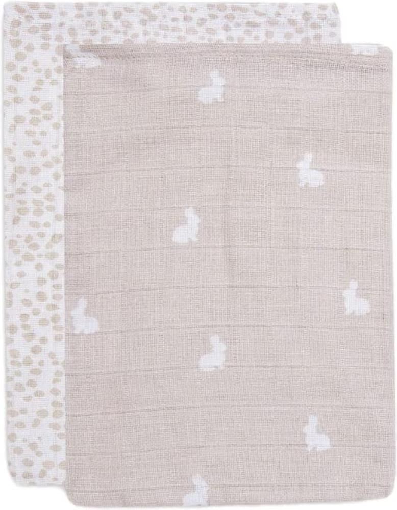 Jollein Dotted / Rabbit Hydrophile Waschlappen Nougat 2 Stück Beige Bild 1