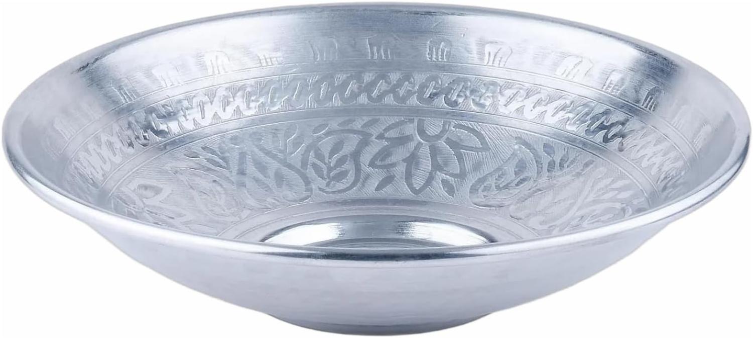 Marrakesch Orient & Mediterran Interior Dekoschale Servierschale Embla Silber 29cm, Dekoschale, Schale, Aufbewahrung (1 St), Handarbeit Bild 1