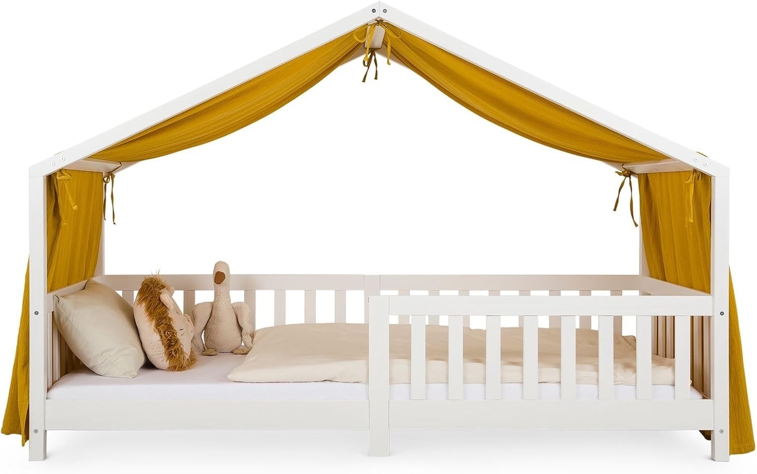 IDIMEX Betthimmel LIAN, Betthimmel Hausbett Deko, Musselin Baldachin aus 100% Baumwolle gelb Bild 1