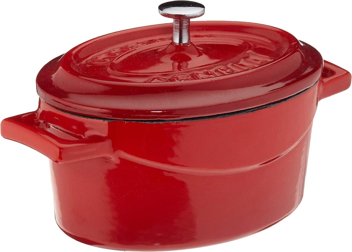 Pentole Agnelli Slowcook Kasserolle oval mit 2 Griffen, aus Gusseisen 0. 4 litri rot Bild 1